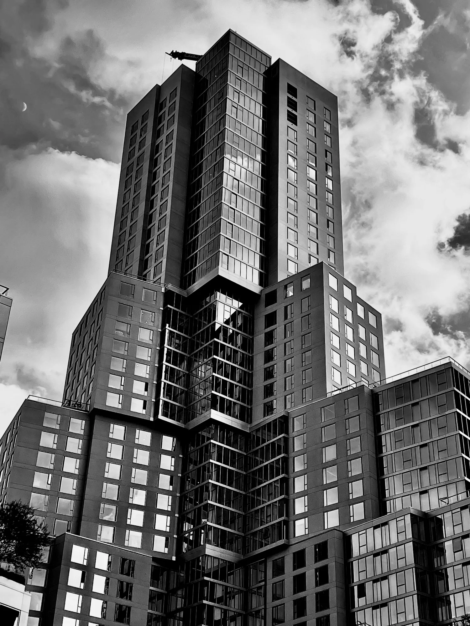 Tower against cloud.